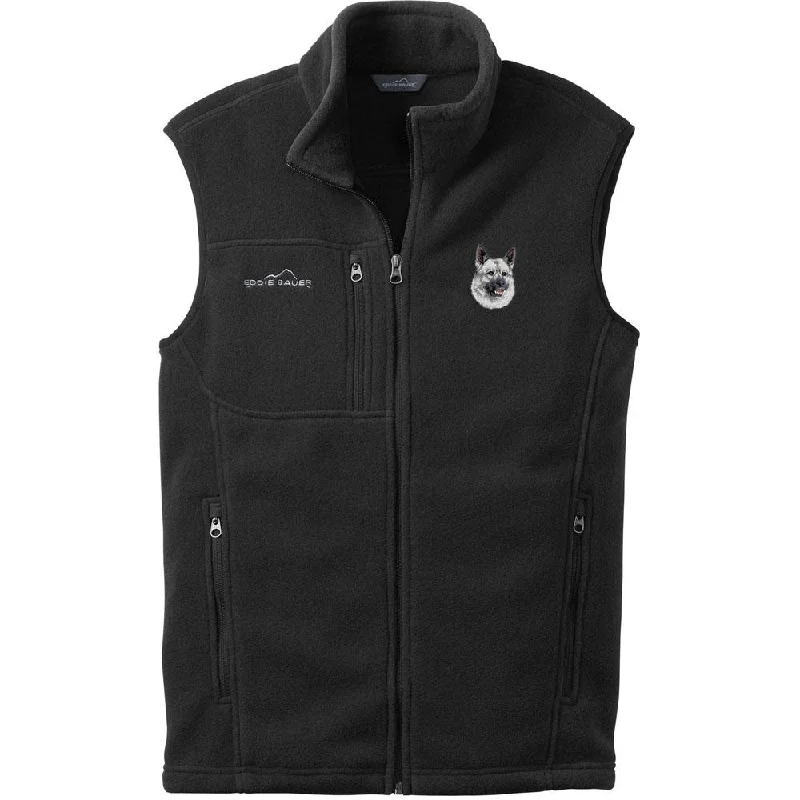 Norwegian Elkhound Embroidered Mens Fleece Vest