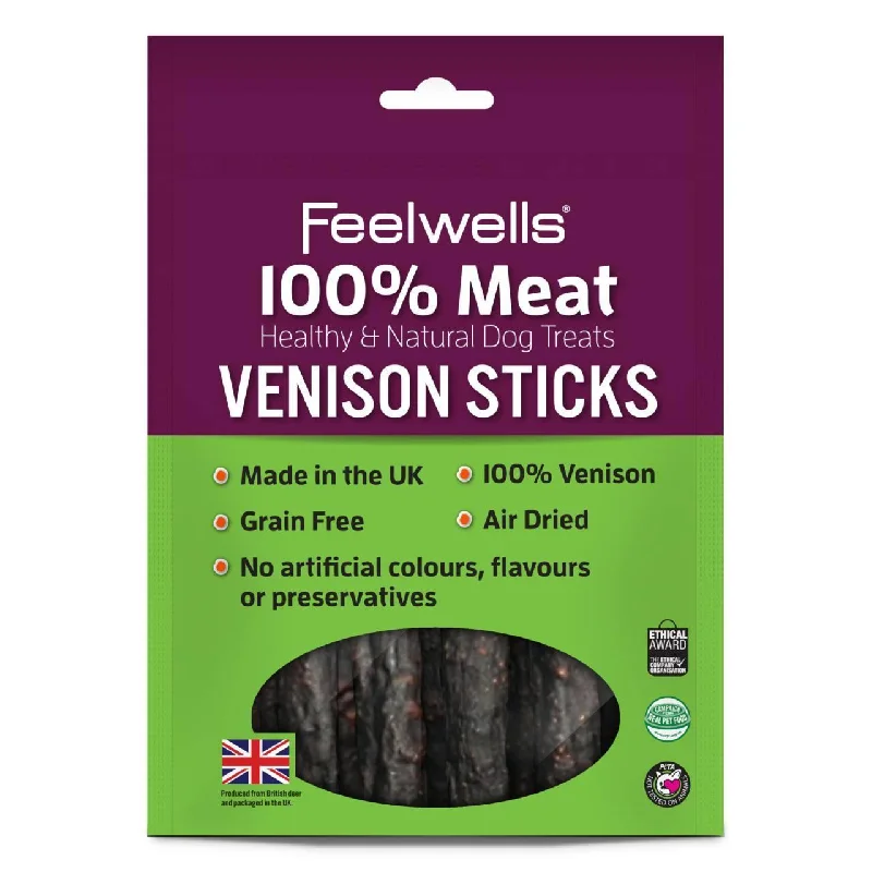 - Dog food improves immunityFeelwells 100% Meat Venison Sticks Dog Treats 100g