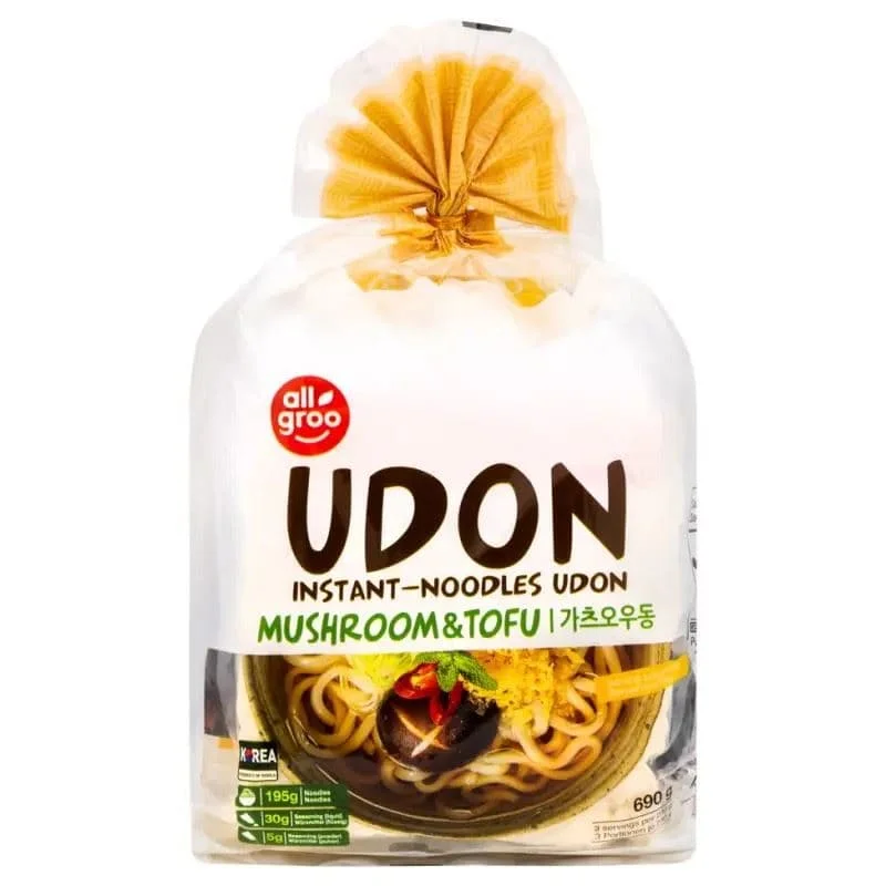 Allgroo Instant Noodles Udon (Mushroom & Tofu Flavour) 가츠오우동