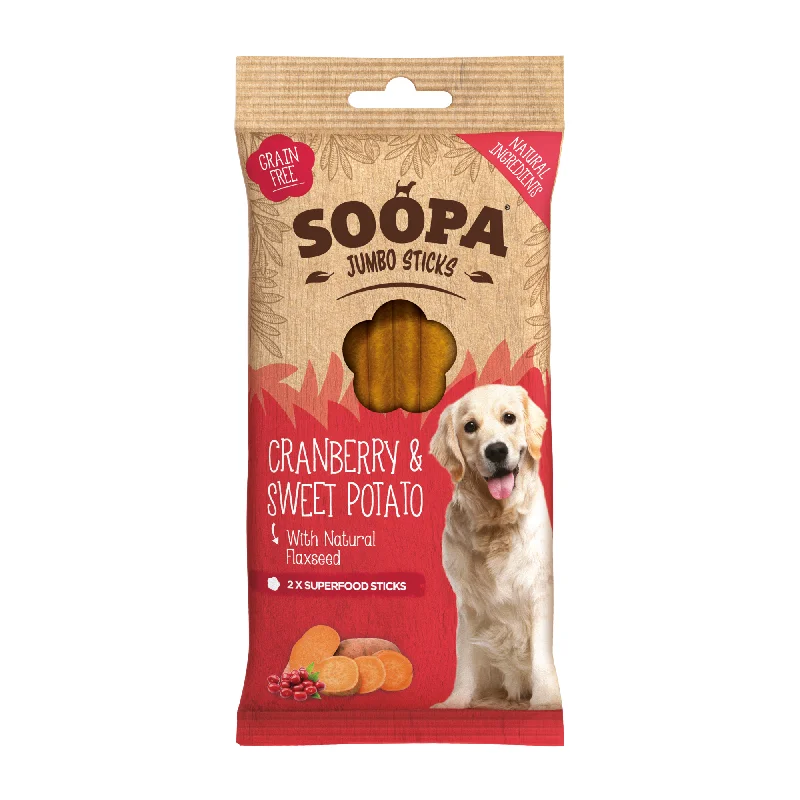 Soopa Jumbo Dental Sticks - Cranberry & Sweet Potato