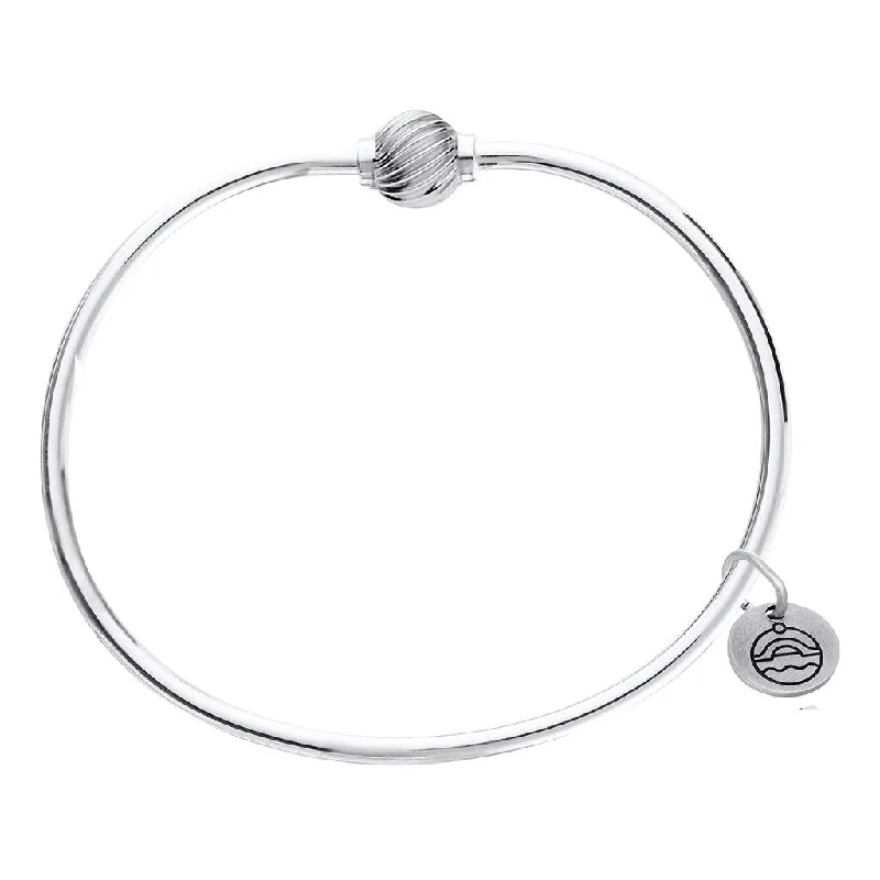 LeStage® Cape Cod : Swirl Beaded Bangle in Sterling Silver