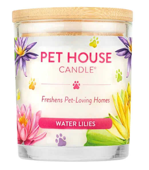 7. **Cat drinking fountain filter model**One Fur All Pet House 9oz Candle - Water Lilies