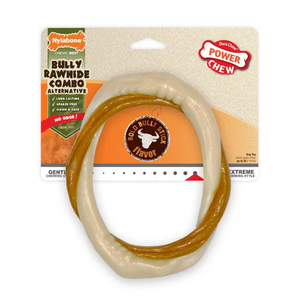  -Non-toxic pet toy recommendationsNylabone Power Chew Bully Rawhide Combo Ring - Chew Toy